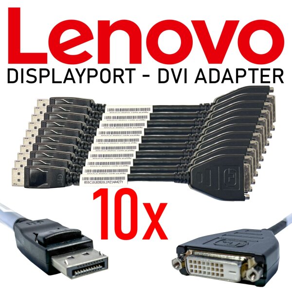 10x Lenovo DisplayPort zu DVI Video Adapter Converter 00XJ087 NEU