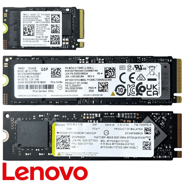 1TB Lenovo M.2 NVMe Opal PCIe 2280 4.0x4 SSD Drive NEU