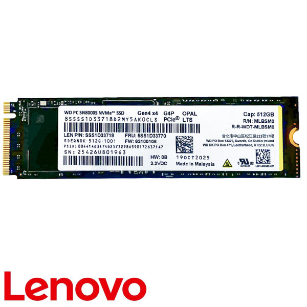 512 GB Western Digital Lenovo SSD M.2 2280 PCIe NVMe Notebook PC - 4.0x4