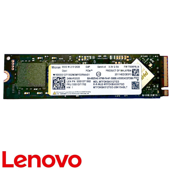 512 GB Micron 3500 Lenovo SSD M.2 2280 PCIe NVMe Notebook PC - 4.0x4