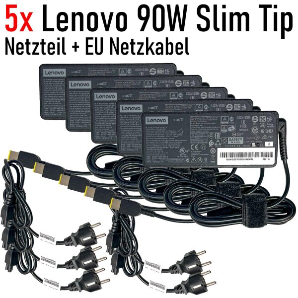 5x Lenovo ThinkPad ThinkCentre 90W AC Adapter Netzteil SlimTip 0B46998